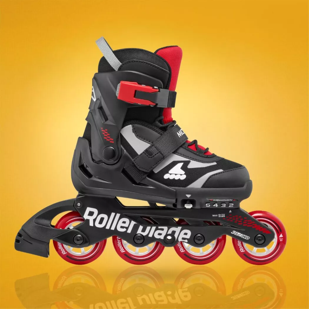 Rolki dziecięce Rollerblade Microblade czarno-czerwone