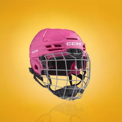 Kask hokejowy CCM Tacks 70 Combo Junior różowy
