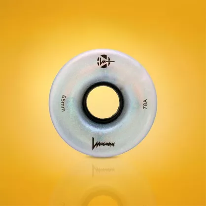 Świecące kółka do wrotek Luminous LED 65x37mm/78a biała perła z brokatem (4 szt.)