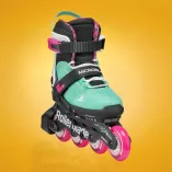Rolki dziecięce Rollerblade Microblade XT czarno-miętowo-różowe