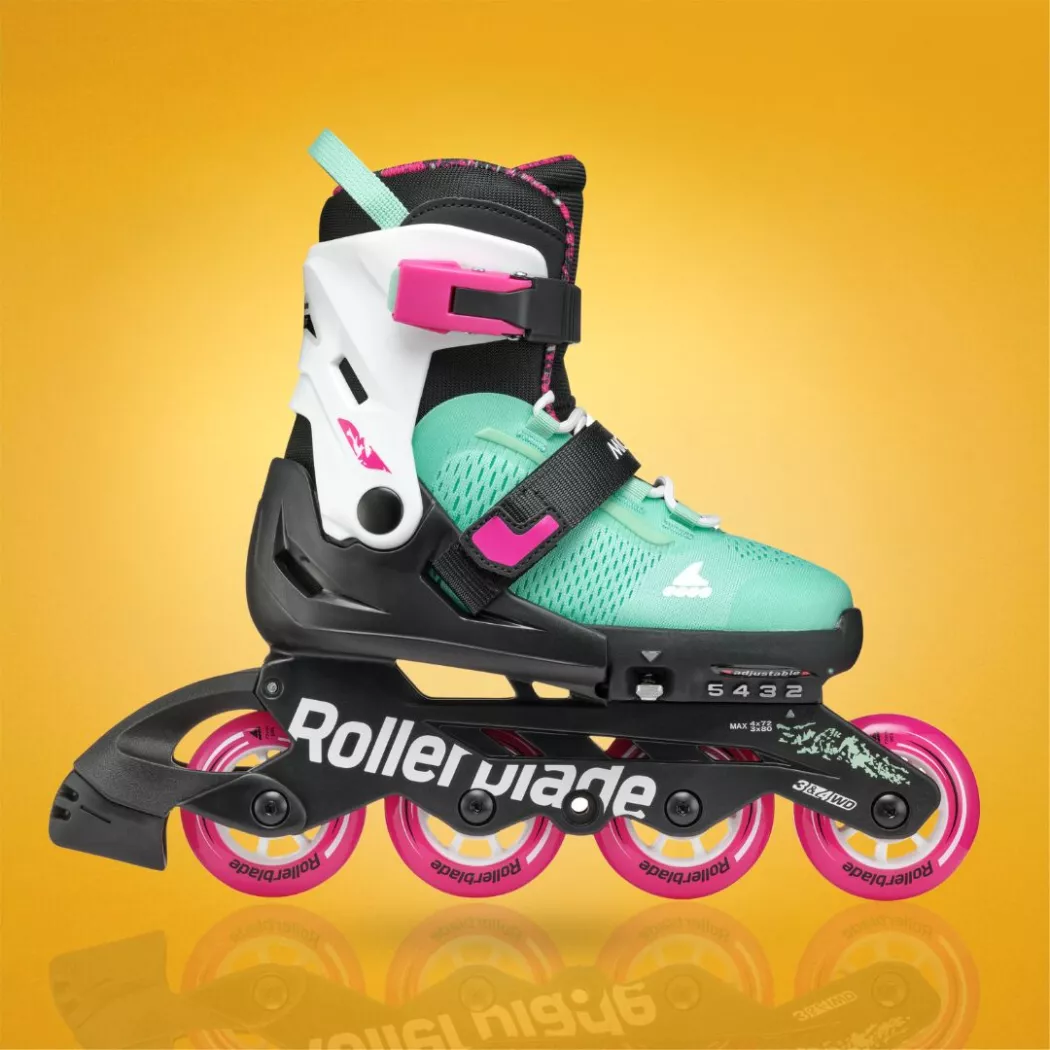 Rolki dziecięce Rollerblade Microblade XT czarno-miętowo-różowe