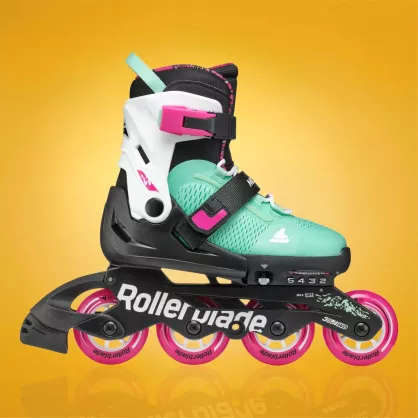 Rolki dziecięce Rollerblade Microblade XT czarno-miętowo-różowe