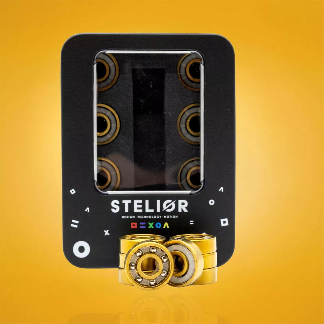 Łożyska stalowe złote Stelior do rolek (16 szt.)