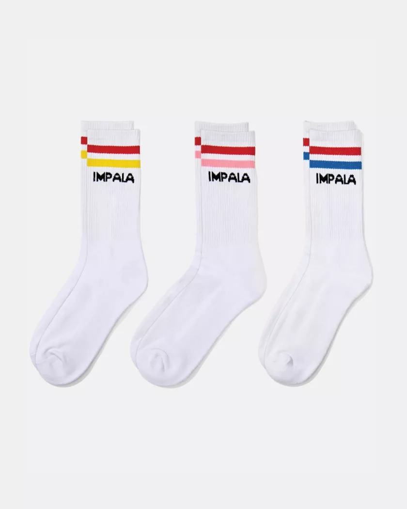 Skarpetki Impala Stripe Sock białe (3 pak)