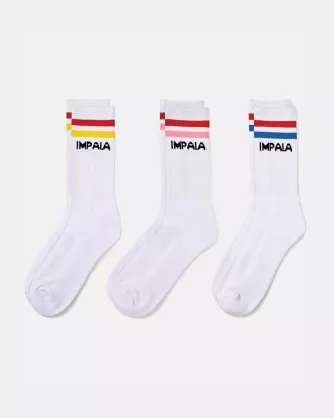Skarpetki Impala Stripe Sock białe (3 pak)