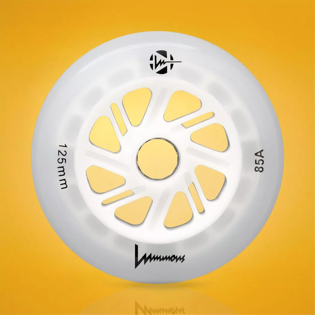 Kółka FR Skates Luminous LED 125mm/85a białe (3szt.)