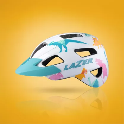 Kask na rolki - Lazer Lil'Gekko Biały dinozaury