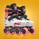 Rolki dziecięce Rollerblade Apex platynowo-koralowe