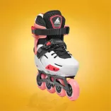 Rolki dziecięce Rollerblade Apex platynowo-koralowe