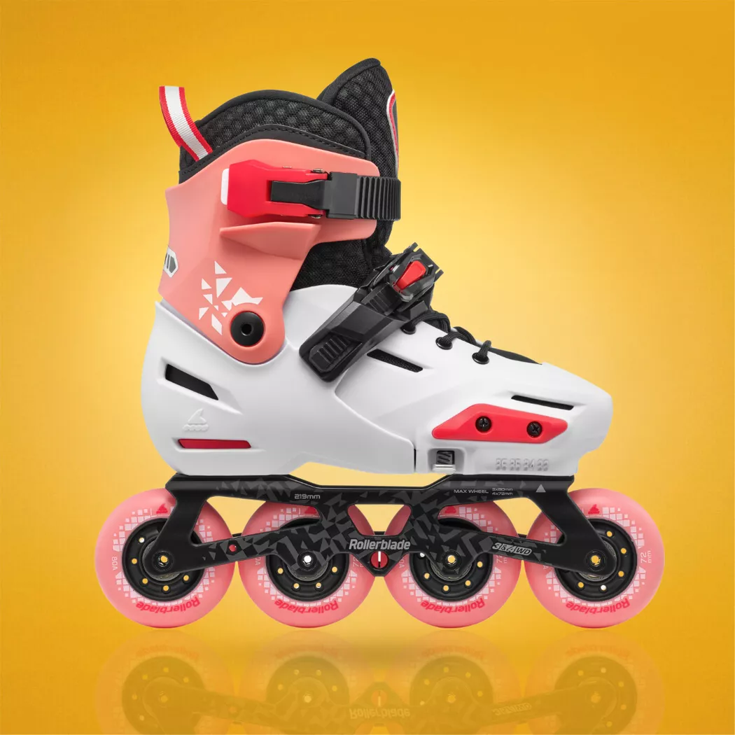 Rolki dziecięce Rollerblade Apex platynowo-koralowe
