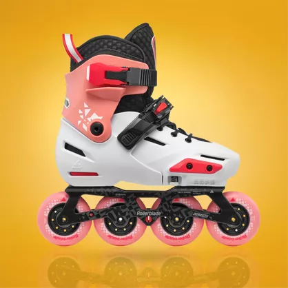 Rolki dziecięce Rollerblade Apex platynowo-koralowe