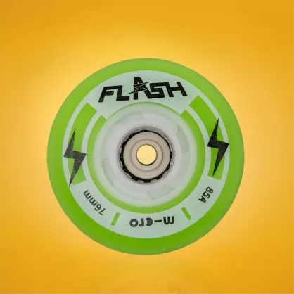 Świecące kółka do rolek Micro FLASH 76 mm / 85A zielone (4 szt.)