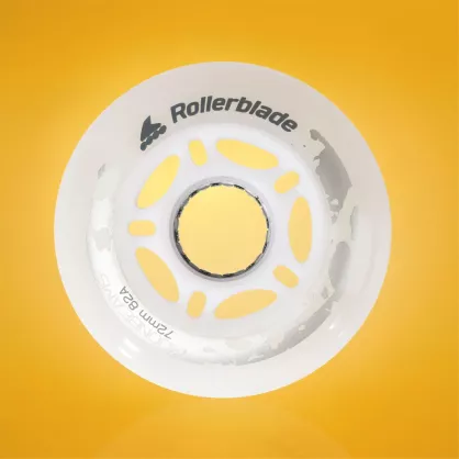 Kółka świecące do rolek Rollerblade Moonbeams LED białe 72 mm / 82A (4 szt.)