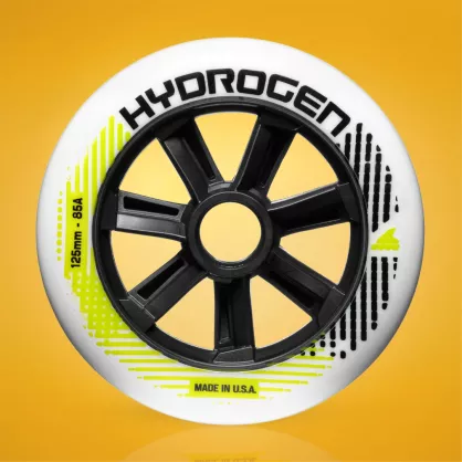 Kółka do rolek Rollerblade Hydrogen 125 mm / 85A white-lime (6 szt.)