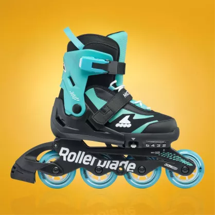 Rolki dziecięce Rollerblade Microblade czarno-turkusowe