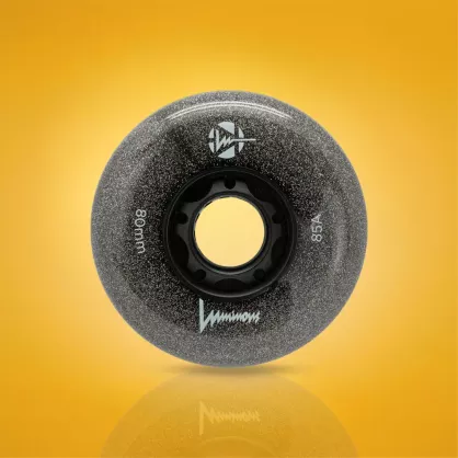 Świecące kółka Luminous LED 80 mm / 85A czarne z brokatem (4 szt.)