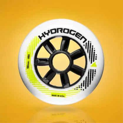 Rollerblade Hydrogen wheels 100 mm / 85A, white/lime (8 pcs)