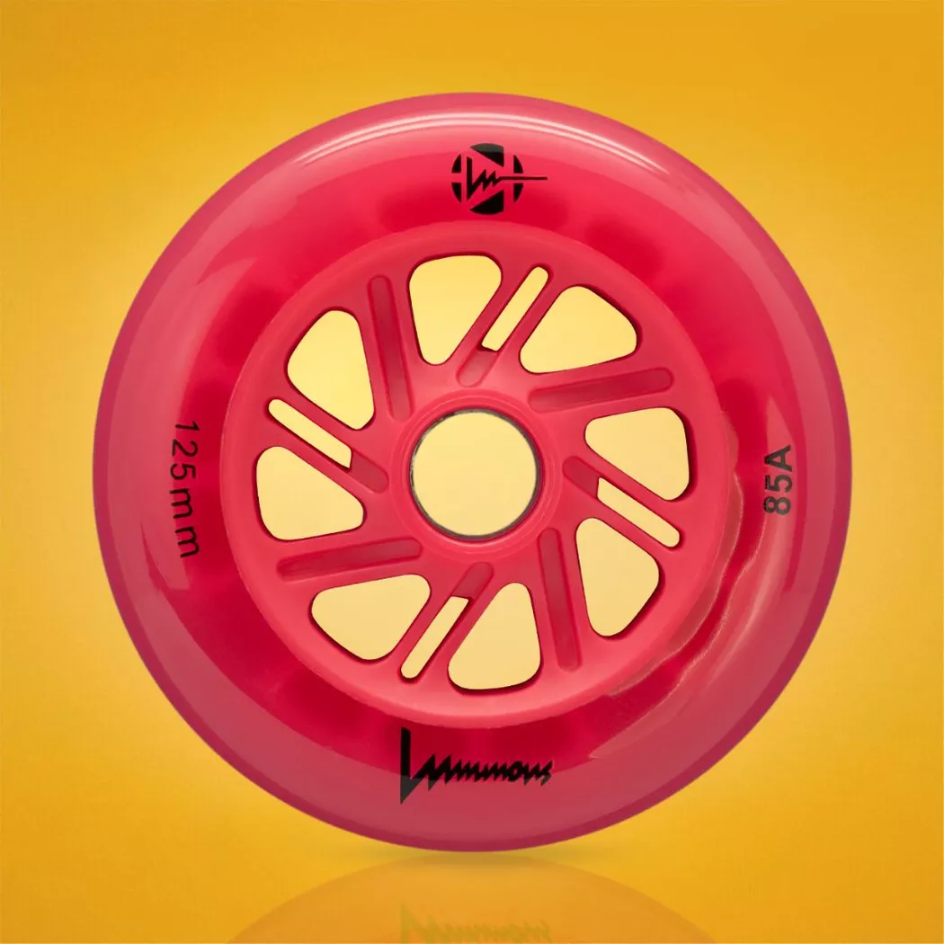 Kółka FR Skates Luminous LED 125mm/85a czerwone (3szt.)