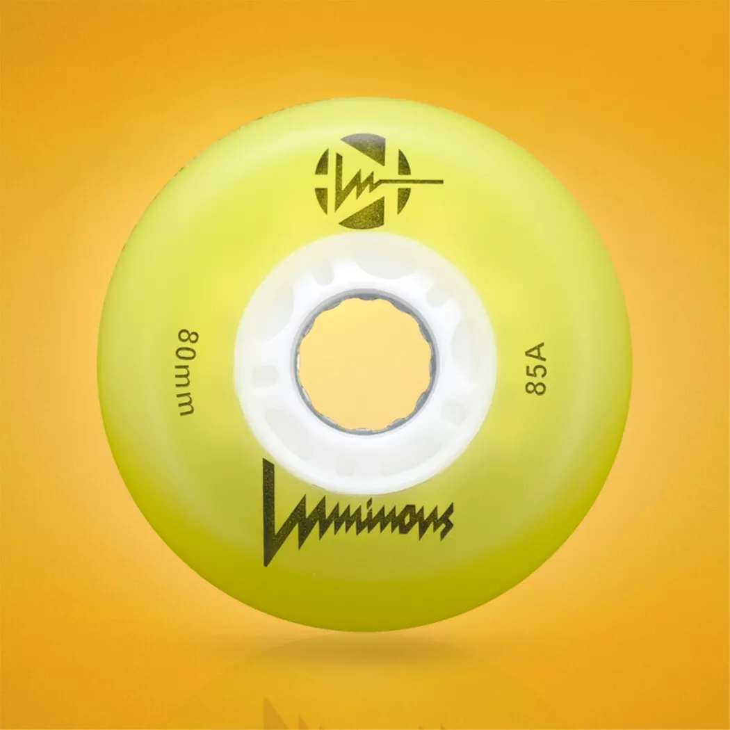 Świecące kółka do rolek Luminous Led 80mm/85a żółte (4szt.)