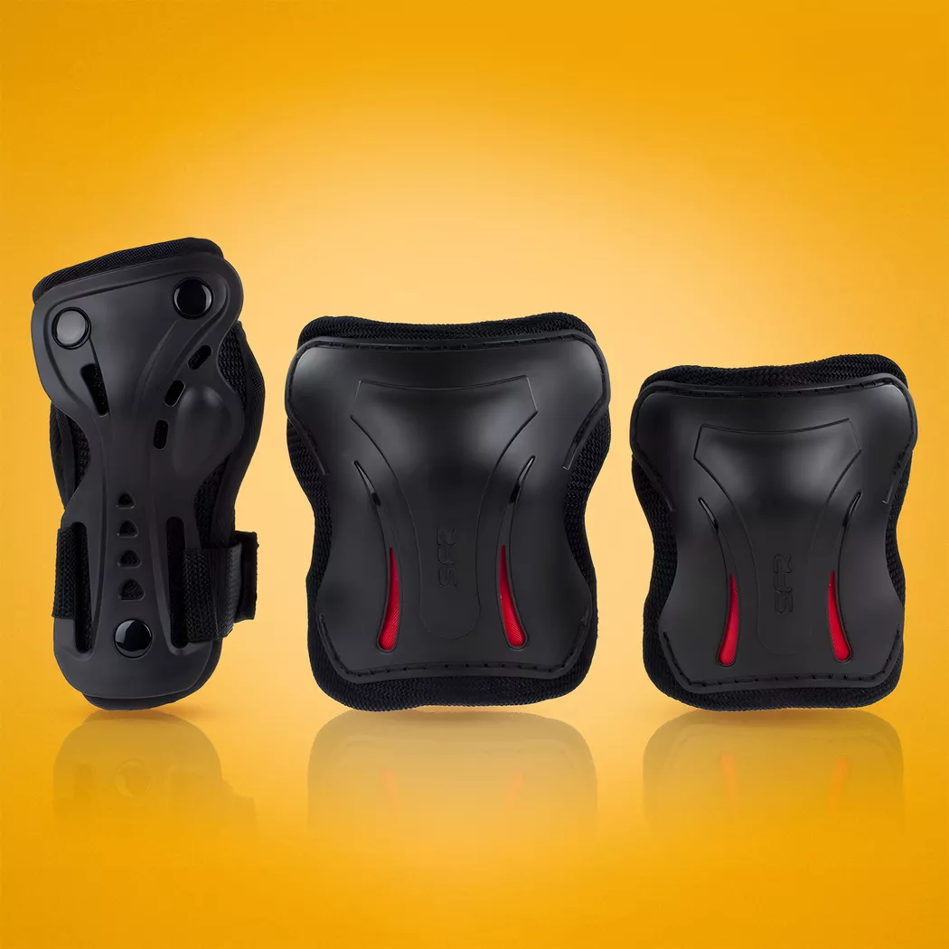 Ochraniacze SFR Essentials Triple Pad Set zestaw czarno-czerwone