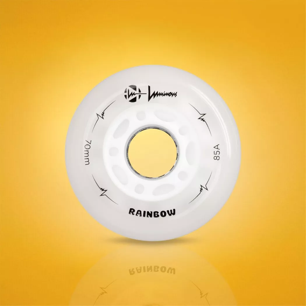 Świecące kółka Luminous LED 72mm/85a białe tęczowe rainbow (4szt.)