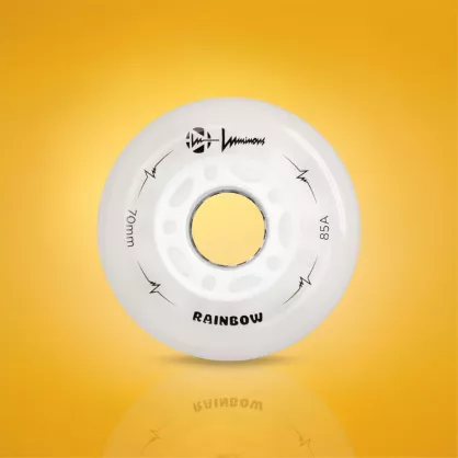Świecące kółka Luminous LED 72 mm / 85A białe tęczowe rainbow (4 szt.)