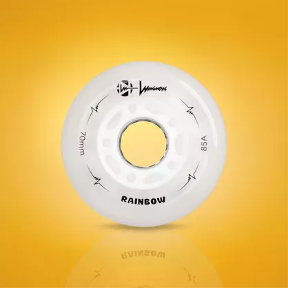 Świecące kółka Luminous LED 72mm/85a białe tęczowe rainbow (4 szt.)