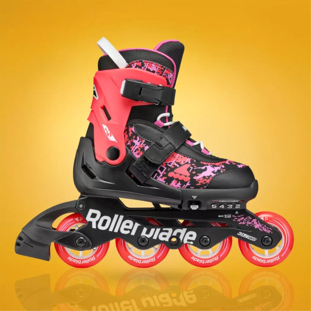 Rolki dziecięce Rollerblade Microblade SL czarno-koralowe