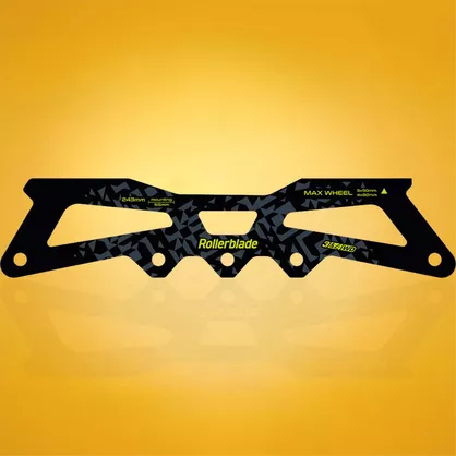 Szyny Rollerblade Apex 243mm 3x90mm/4x80mm 165mm ze śrubami czarno-limonkowe