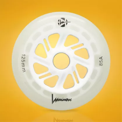 Świecące kółka do rolek Luminous LED 125 mm / 85A fluorescencyjne białe (3 szt.)