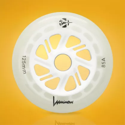 Świecące kółka do rolek Luminous LED 125mm/85a fluorescencyjne białe (3 szt.)