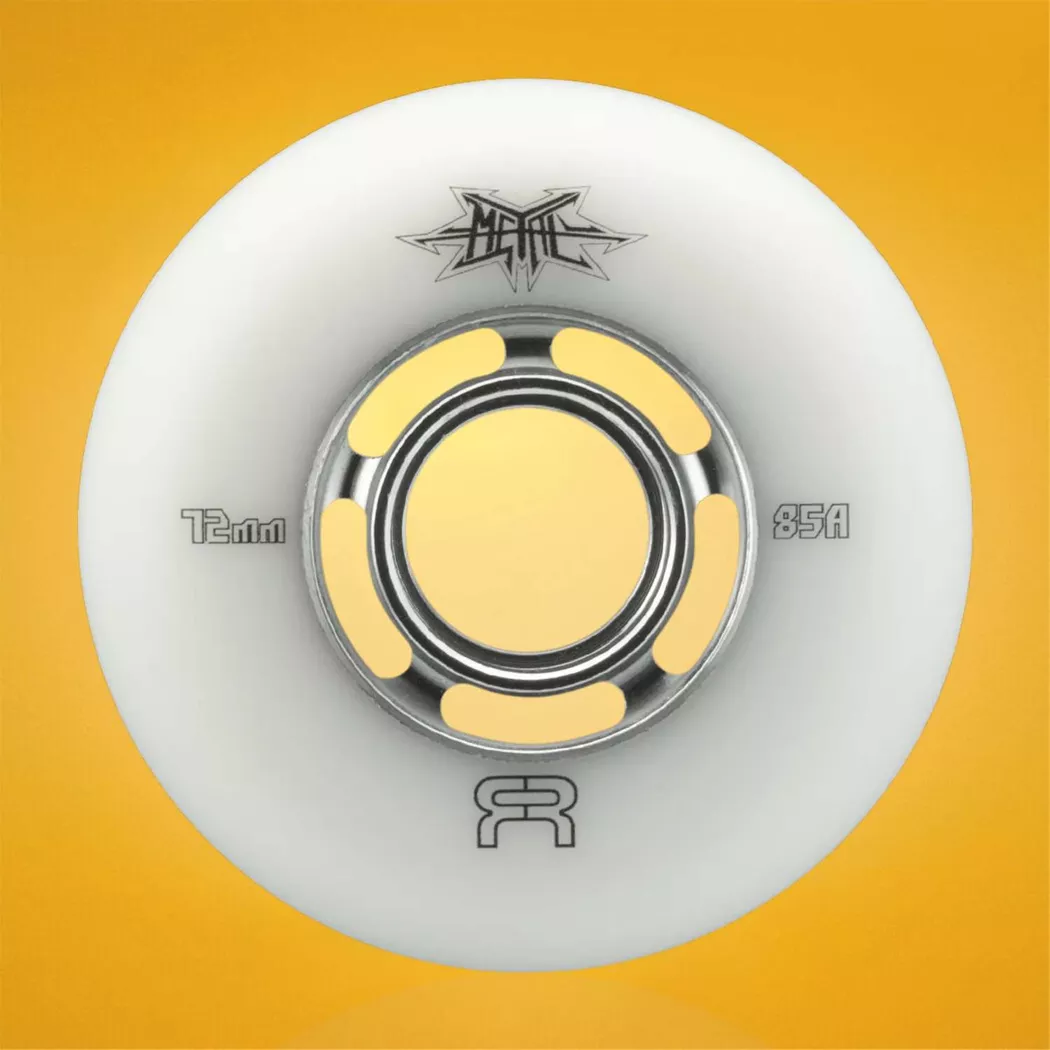 Kółka do rolek FR Skates - Metal Wheels białe 72mm/85a (4 szt.)