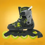 Rolki dziecięce Rollerblade Microblade SL czarno-limonkowe - 2