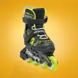 Rolki dziecięce Rollerblade Microblade SL czarno-limonkowe - 3