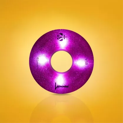 Kółka świecące do wrotek Luminous LED 65x37mm/85a róż z brokatem (4 szt.)
