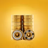 Łożyska hybrydowe 5-kulkowe złote Stelior Black Ceramic do rolek (16 szt.)