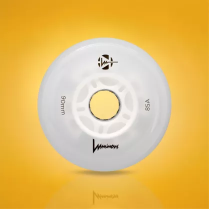 Świecące kółka Luminous LED 90 mm / 85A białe (4 szt.)