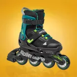 Rolki dziecięce Rollerblade Microblade XT czarno-zielone