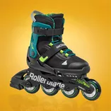 Rolki dziecięce Rollerblade Microblade XT czarno-zielone