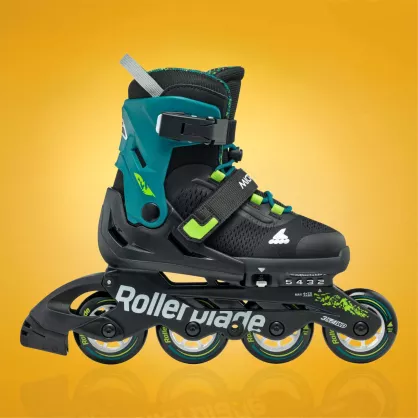 Rolki dziecięce Rollerblade Microblade XT czarno-zielone