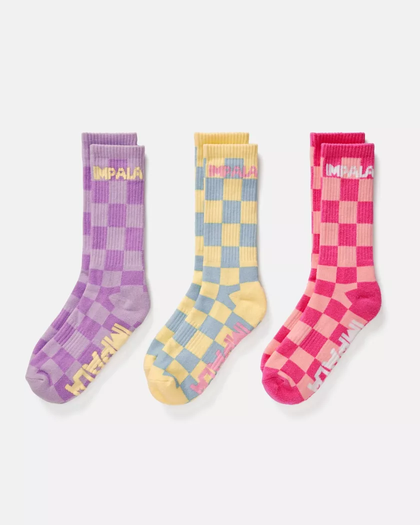Skarpetki Impala Skate Sock szachownica (3 pak)
