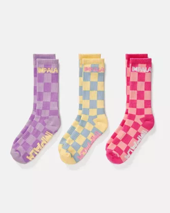 Skarpetki Impala Skate Sock szachownica (3 pak)