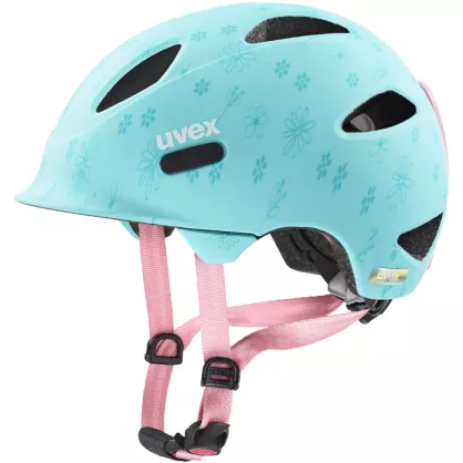 Kask dziecięcy Uvex Oyo Style turkusowy mat / kwiatki (Flowers Cyan)