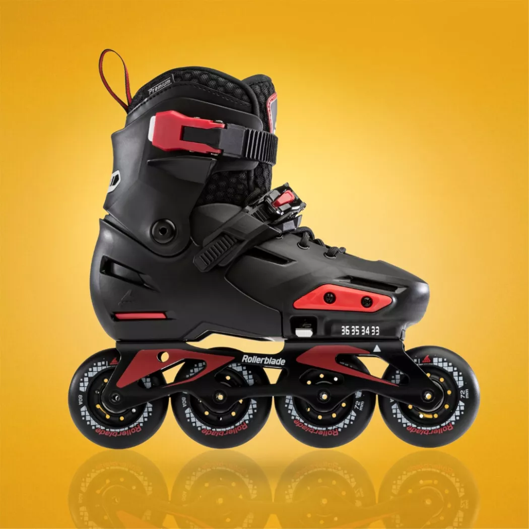 Rolki dziecięce Rollerblade Apex czarno-czerwone