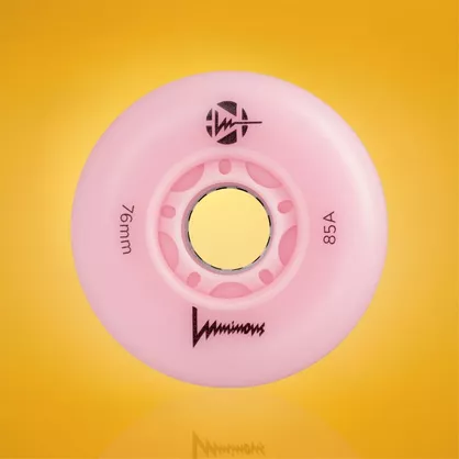 Kółka świecące do rolek Luminous LED 76mm/85a jasno-różowe flaming (4 szt.)