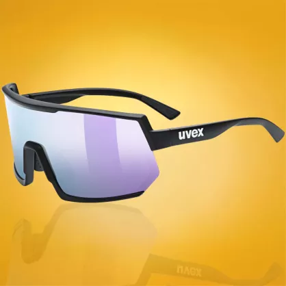 Okulary przeciwsłoneczne UVEX Sportstyle 235 Black Matt / Mirror Lavender