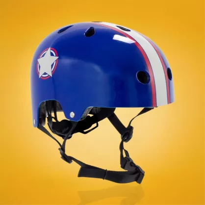 Kask dziecięcy SFR niebiesko-srebrny