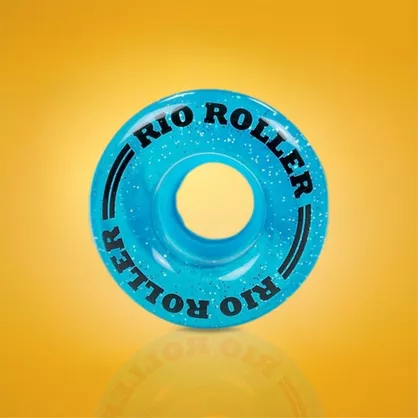 Świecące kółka do wrotek Rio Roller Light Up 58x33mm/82a niebieskie z brokatem (4 szt.)
