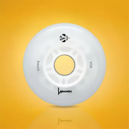 Świecące kółka Luminous LED 84 mm / 85A białe (4 szt.)