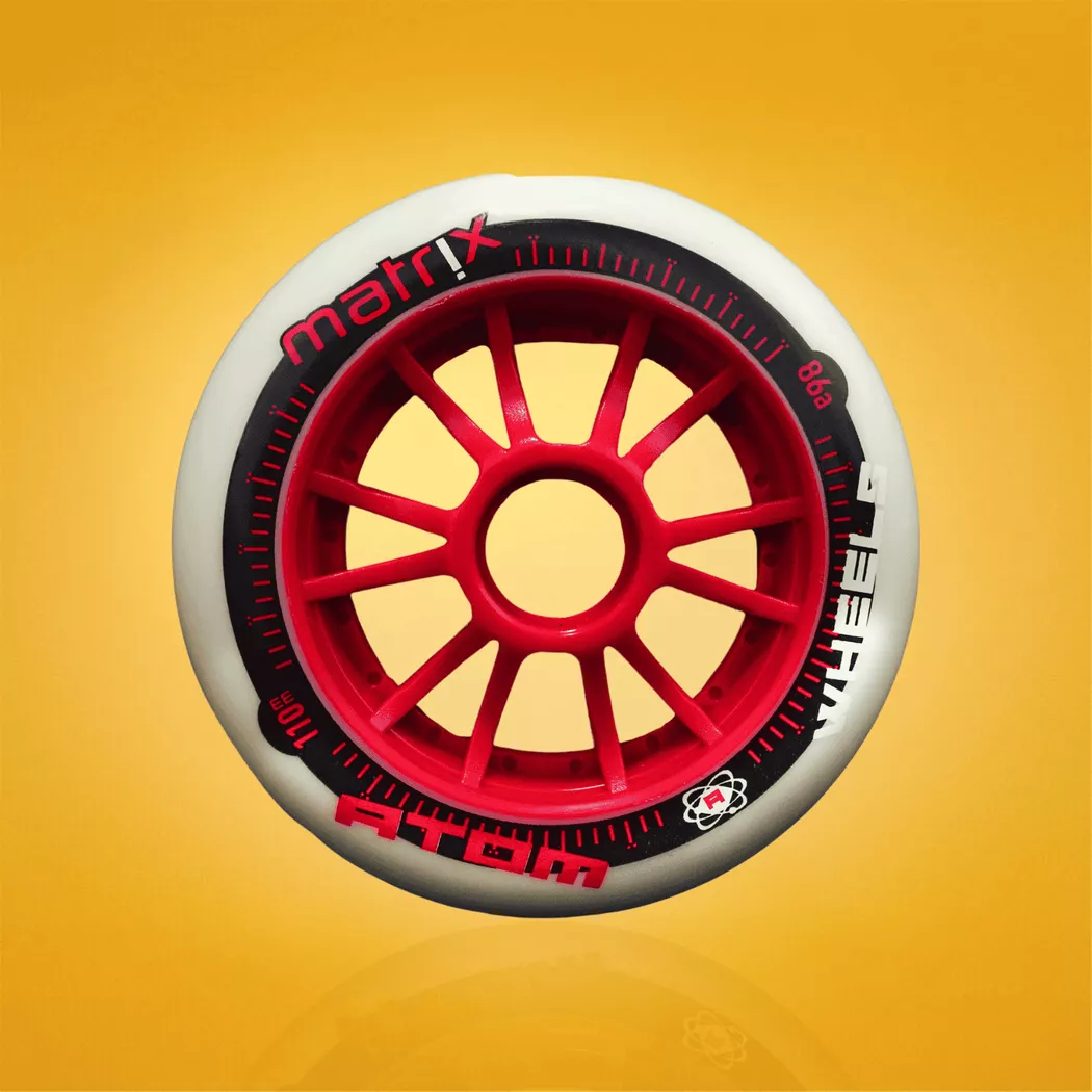 Kółka do rolek Atom Skates Matrix 110mm/86a czerwone (8 szt.)